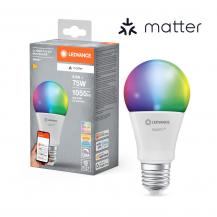LEDVANCE SMART+ MATTER Classic A75 9,5 W wie 75 W 1055 lm RGBW 2700–6500 K E27 dimmbar